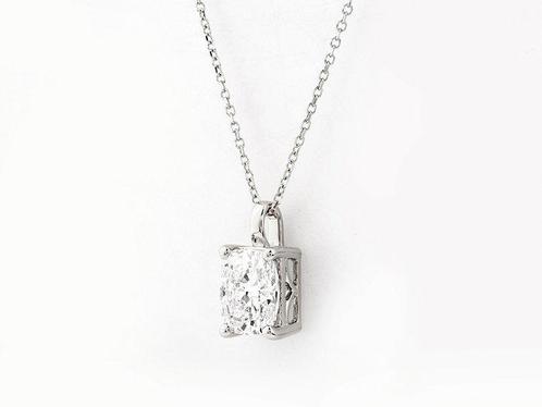 Zonder Minimumprijs - Ketting met hanger - 14 karaat Witgoud, Handtassen en Accessoires, Antieke sieraden