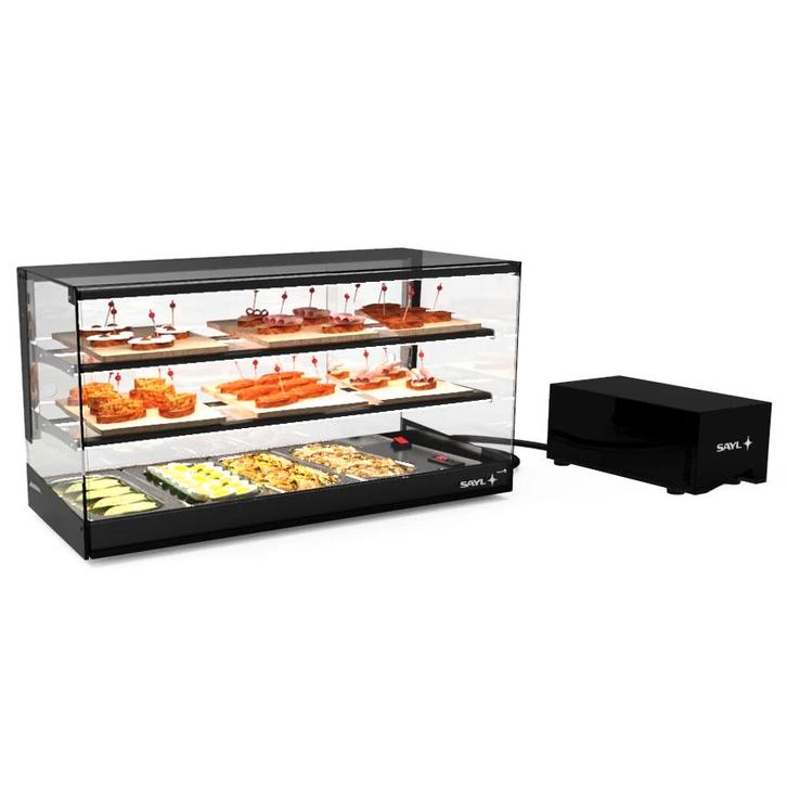 Tapasvitrine | LOGIC | Zwart | 4x 1/3 GN | +2°C/+6°C |, Zakelijke goederen, Horeca | Keukenapparatuur, Nieuw in verpakking, Verzenden