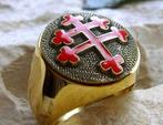 Kruis van Lotharingen Keramiek Emaille 24kt verguld - Ring, Verzamelen, Militaria | Algemeen