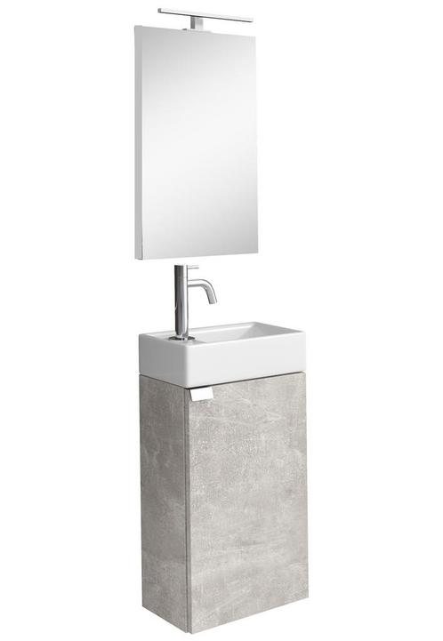 Toiletmeubel Apollo 40 x 22 cm Beton met Spiegel en LED, Huis en Inrichting, Badkamer | Badkamermeubels, Nieuw, Verzenden