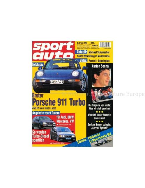 1994 SPORT AUTO MAGAZINE 06 DUITS, Livres, Autos | Brochures & Magazines