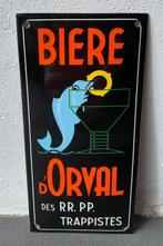 Emaille bord (1) - orval bier - Emaille, Antiek en Kunst, Antiek | Wandborden en Tegels