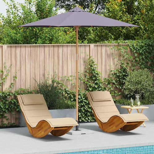 vidaXL Tuinparasol - Donkergrijs, 270x260 cm, Bamboe, Tuin en Terras, Parasols, Nieuw, Verzenden
