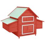 vidaXL Kippenhok 150x96x110 cm massief vurenhout rood en wit, Verzenden, Nieuw