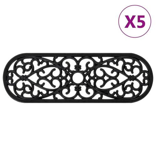 vidaXL Trapmatten 5 st 25x75 cm rubber, Doe-het-zelf en Bouw, Ladders en Trappen, Nieuw, Verzenden