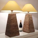 Tafellamp - Een Set Grote Luxe Rotan Tafellampen XL - Hoogte, Antiek en Kunst