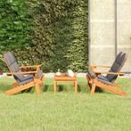 vidaXL 3-delige Loungeset Adirondack massief acaciahout, Tuin en Terras, Verzenden, Nieuw, Loungeset