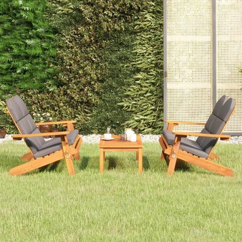 vidaXL 3-delige Loungeset Adirondack massief acaciahout, Tuin en Terras, Tuinsets en Loungesets, Loungeset, Nieuw, Verzenden
