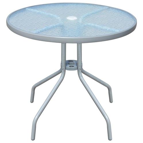 vidaXL Table de bistro Gris 80x71 cm Acier, Tuin en Terras, Tuinsets en Loungesets, Verzenden