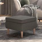 vidaXL Tabouret avec pieds en bois Gris foncé Tissu, Huis en Inrichting, Verzenden