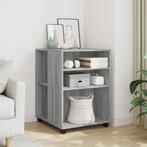 vidaXL Table dappoint avec roues sonoma gris bois, Verzenden