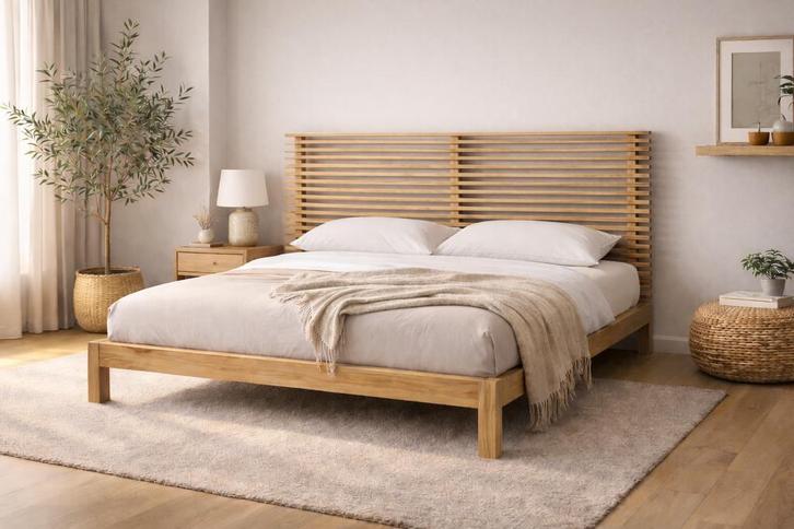 Bed Silva 180×200, massief essenhout, nieuw, uit Duitsland, Huis en Inrichting, Slaapkamer | Bedden, 180 cm, 200 cm, Overige kleuren