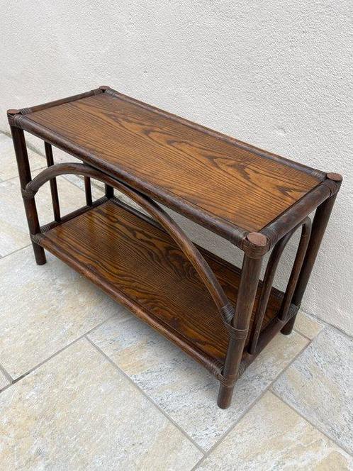 Étagère - Bois - Osier, Antiek en Kunst, Kunst | Designobjecten