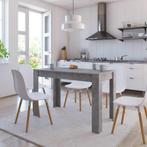 vidaXL Eettafel 120x60x76 cm bewerkt hout betongrijs, Huis en Inrichting, Tafels | Eettafels, Verzenden, Nieuw