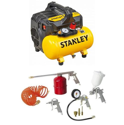 Stanley - DST100/8/6 Luchtcompressor inclusief 8-delige set, Doe-het-zelf en Bouw, Compressors, Nieuw, Verzenden
