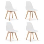Eetkamerstoelen KITO - set van 4 eettafel stoelen - wit, Huis en Inrichting, Stoelen, Ophalen of Verzenden, Nieuw