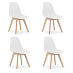 Eetkamerstoelen KITO - set van 4 eettafel stoelen - wit, Ophalen of Verzenden, Nieuw