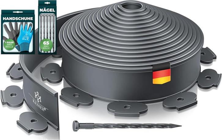 Gazonrand - Tuinrand - 10m - 5cm - Antraciet - KESSER®, Jardin & Terrasse, Traverses & Bordures, Envoi