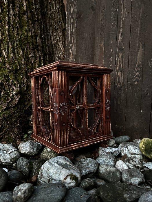 Lampe de table - Chêne, Bois de pin - Luminaire fait main, Antiquités & Art, Curiosités & Brocante