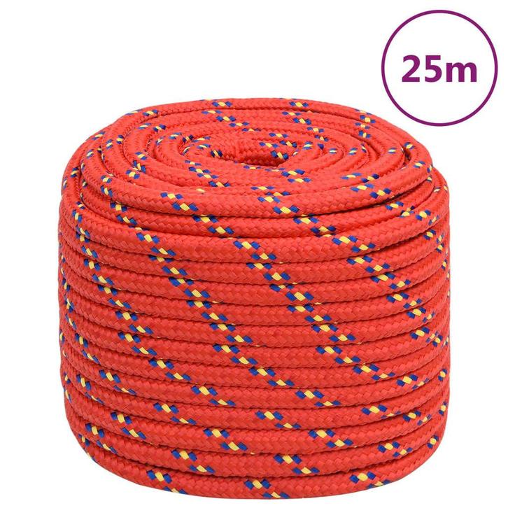 vidaXL Boottouw 16 mm 25 m polypropyleen rood, Doe-het-zelf en Bouw, IJzerwaren en Bevestigingsmiddelen, Nieuw, Verzenden