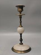French Antique - Kaarsenhouder - Albast, Messing, Antiek en Kunst