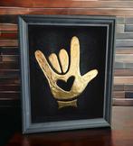 Robert Mars - Rare 23ct gold I love you Hand sign, Antiek en Kunst