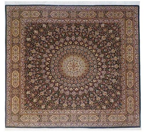 Tabriz Gombad met zijde - Tapijt - 201 cm - 202 cm, Huis en Inrichting, Stoffering | Tapijten en Vloerkleden