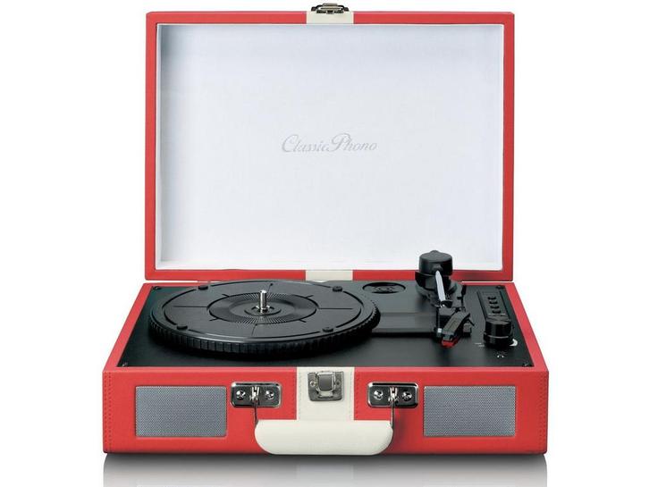 Lenco TT-110 - Kofferplatenspeler - Bluetooth 5.0 - Rood/Wit, Audio, Tv en Foto, Platenspelers, Nieuw, Verzenden