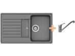 Veiling - Welltime Berlin Spoelbak (Grijs) + kraan (RVS), Huis en Inrichting, Keuken | Keukenelementen, Nieuw