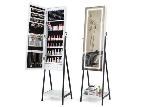 Coast Juwelenkast met spiegel - LED - Wit/Zwart - 3, Huis en Inrichting, Woonaccessoires | Overige, Nieuw, Verzenden