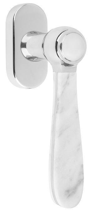 Draaikiepgarnituur BOSCO LZ100-DKO gepolijst rvs/marmer, Doe-het-zelf en Bouw, Hang- en Sluitwerk, Klink of Kruk, Nieuw, Overige materialen