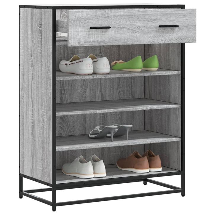vidaXL Schoenenkast 75x38x97,5 cm bewerkt hout en metaal, Maison & Meubles, Armoires | Armoires à chaussures, Envoi