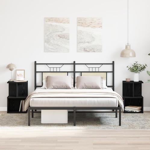vidaXL Nachtkastjes 2 stuks Zwart Eiken 35x35x55 cm, Huis en Inrichting, Slaapkamer | Nachtkastjes, Nieuw, Verzenden