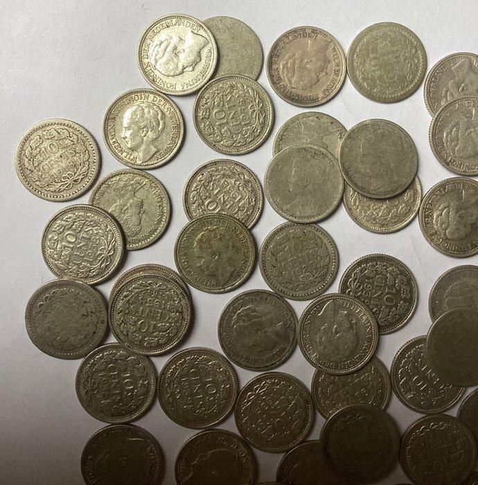Nederland. Wilhelmina. 10 Cents 1913/1939, 50 monedas, Postzegels en Munten, Munten | Nederland