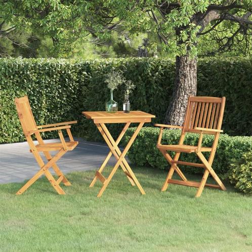 vidaXL 3-delige Tuinset inklapbaar massief acaciahout, Tuin en Terras, Tuinsets en Loungesets, Tuinset, Nieuw, Verzenden