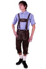 Driekwarts Lederhosen Bruin Echt Leer 48 M Oktoberfest Suede, Kleding | Heren, Nieuw, Ophalen of Verzenden