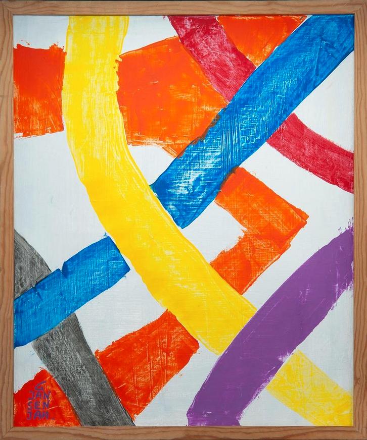 Contrastrijk Lijnenspel – Geert Jan Jansen, Antiek en Kunst, Kunst | Schilderijen | Modern