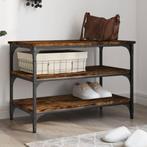 vidaXL Schoenenbankje 70x38,5x49 cm bewerkt hout gerookt, Verzenden, Nieuw