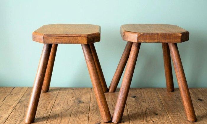 Tabouret - Bois - Deux tabouret de berger, Antiek en Kunst, Kunst | Designobjecten