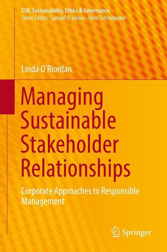 Managing Sustainable Stakeholder Relationships 9783319502397, Boeken, Taal | Engels, Zo goed als nieuw, Verzenden