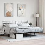 vidaXL Bedframe met hoofdbord metaal zwart 180x200 cm, Huis en Inrichting, Verzenden, Nieuw