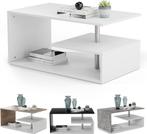 Salontafel met opbergruimte - 90x50 cm - Wit - MIADOMODO®, Verzenden, Nieuw
