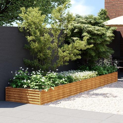 vidaXL Plantenbak verhoogd 482x100x36 cm cortenstaal, Tuin en Terras, Bloempotten, Nieuw, Verzenden