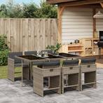 vidaXL 7-delige Tuinset met kussens poly rattan grijs, Verzenden, Nieuw, Tuinset