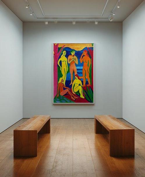 E. García - LOS NUDISTAS XL (NO RESERVE), Antiek en Kunst, Kunst | Schilderijen | Modern