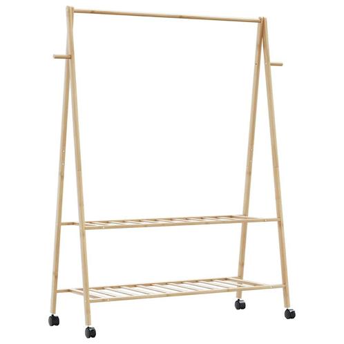 vidaXL Kledingrek met schappen en wielen 132x45,5x155,5 cm, Huis en Inrichting, Kasten | Kleerkasten, Nieuw, Verzenden