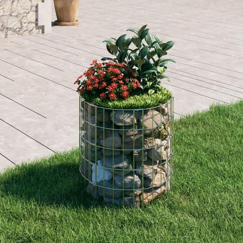 vidaXL Gabion paal rond Ø50x50 cm gegalvaniseerd staal, Jardin & Terrasse, Clôtures de jardin, Envoi