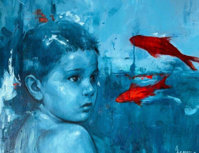 Alejandro Faura - Premonición, Antiek en Kunst, Kunst | Schilderijen | Modern