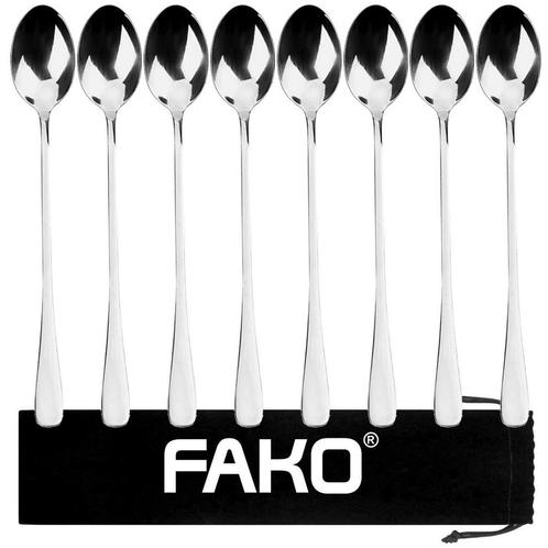 Fako Bijoux® - 8 Lange Lepels - Latte Macchiato - Longdrink, Maison & Meubles, Cuisine | Couverts, Envoi