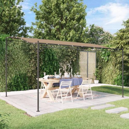 vidaXL Luifel 4x3 m 180 g/m² stof en staal taupe, Tuin en Terras, Partytenten, Nieuw, Verzenden